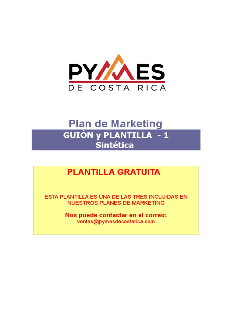 Plantilla de Plan de Marketing 2018-2020 | PDF | Marketing | Producto ...