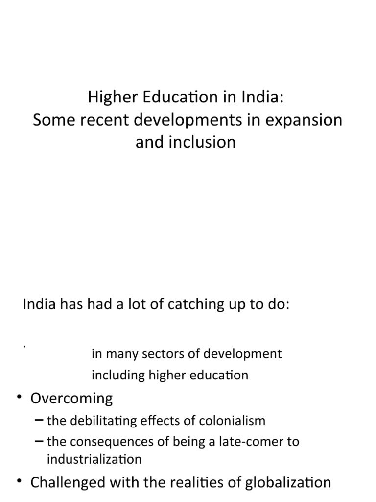Growth and Inclusion in Indian Higher Education | PDF | Social ...