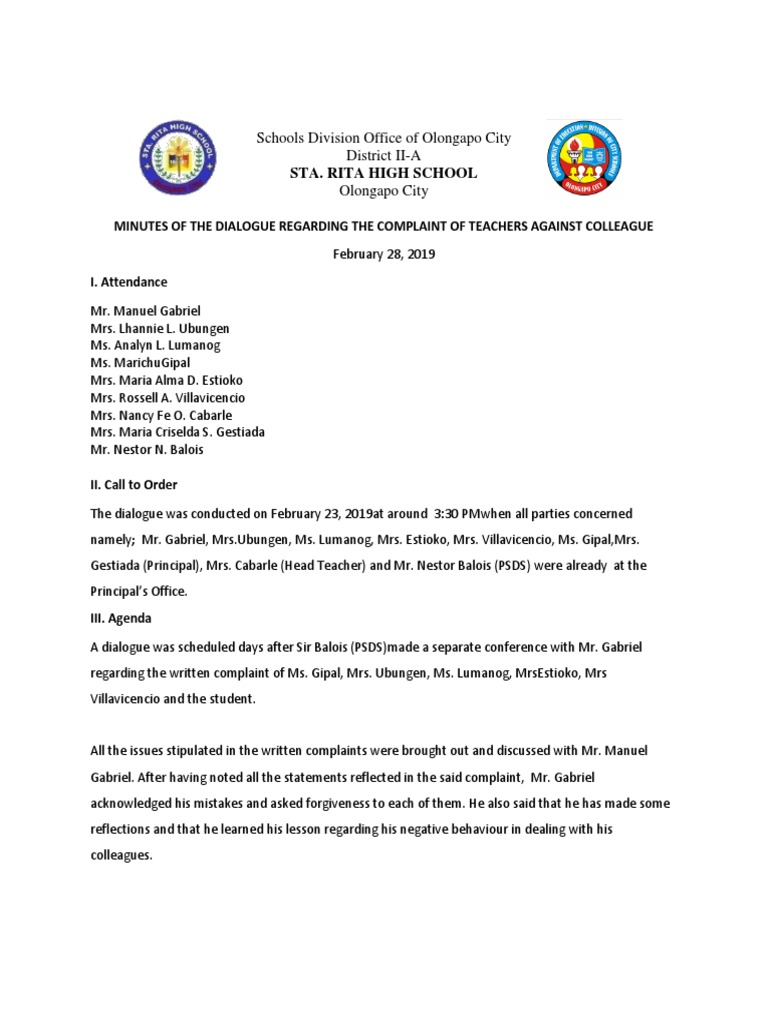 Schools Division Office of Olongapo City District IIA Olongapo City PDF