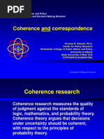 Coherence and Correspondence: Public Administration and Policy PAD634 Judgment and Decision Making Behavior