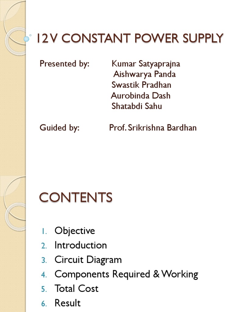 12 V Constant Power Supply PDF