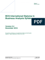 BCS International Diploma in Business Analysis Syllabus: December 2016