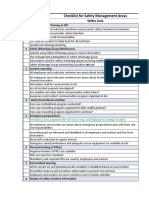 Checklist For Safety Management Areas: S.N. Safety Area