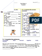 Test Paper 1 Variant I: Am, Is, Are