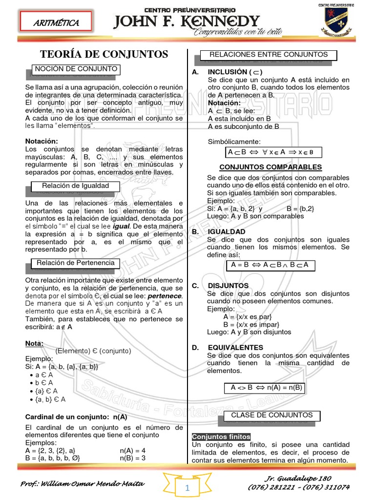 Ejercicios y Teoría de Conjuntos | PDF | Conjunto (Matemáticas ...