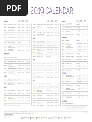WTA Calendar 2019