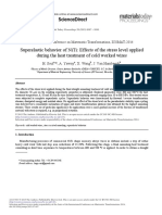 Superelastic Behavior of NiTi Effects of The Stress Level Applied