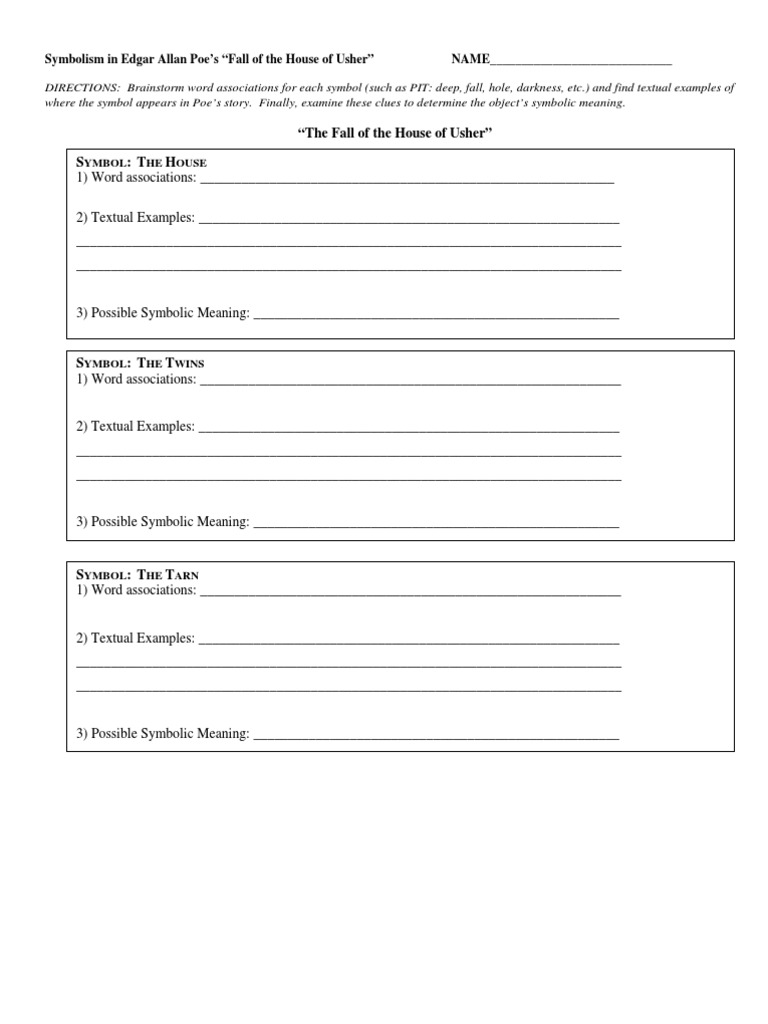 Fall Of The House Of Usher Activities