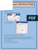 How To Insert A MS Word Table: Here Are The Steps