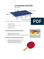 Table Tennis Court and Equipment Sizes