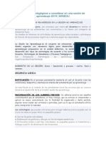 Procesos Pedagógicos A Considerar en Una Sesión de Aprendizaje 2019