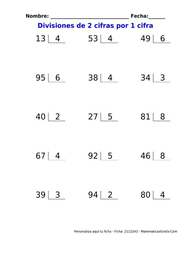Divisiones 1 cifra