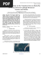 Comparative Study On The Variation Seen in Butterfly Diversity Between Lalbagh Botanical Garden and Harike