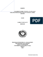 Skripsi Siklus Daur Hidup Mobil Toyota Avanza Dan Strategi Pemasaran Pada PT Toyota Astra Motor Oleh Zahra Waini Alvi
