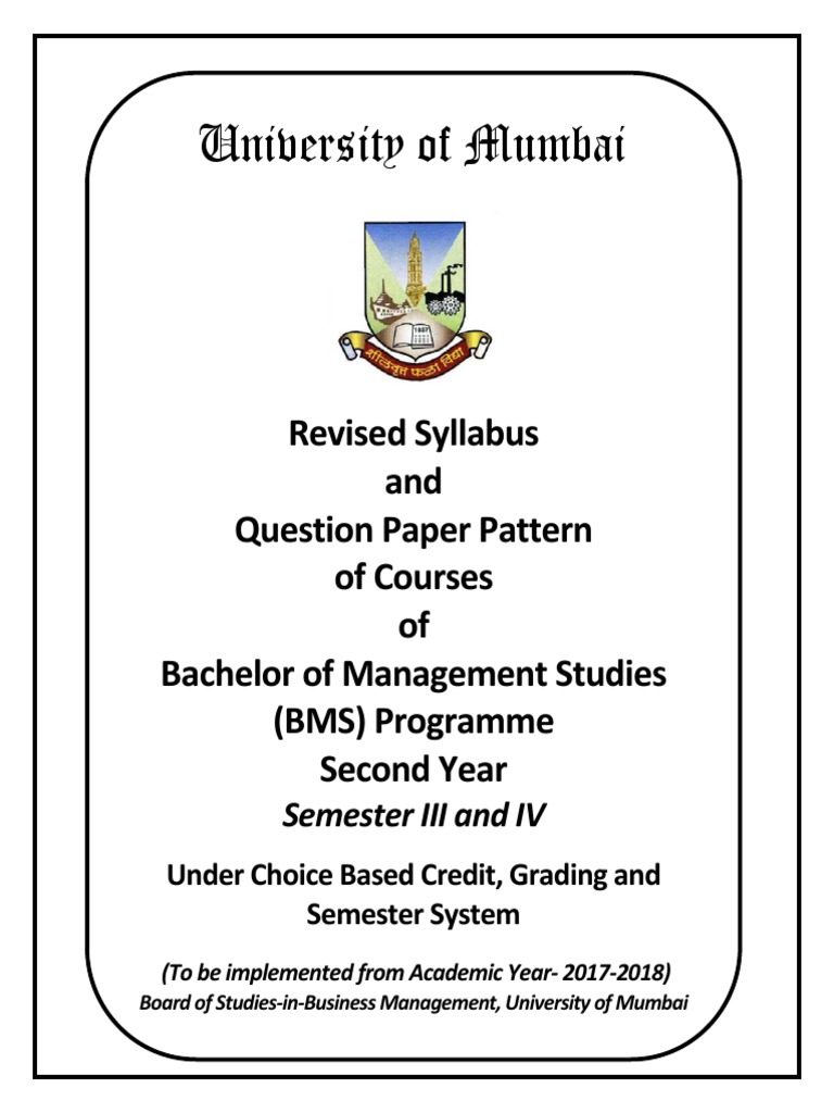 4.182 Bachelor of Management Studies BMS Semester III and IV PDF | PDF ...