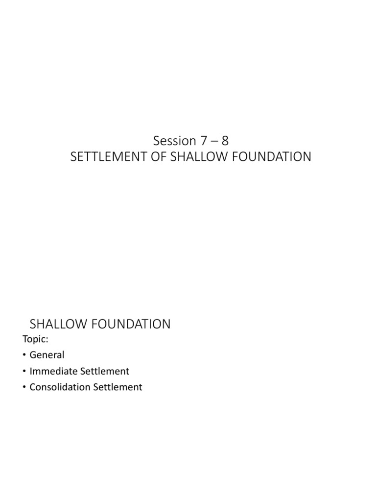 Shallow Foundation Settlement Analysis | PDF | Young's Modulus ...