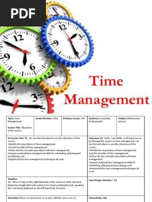 Storyboard for time management
