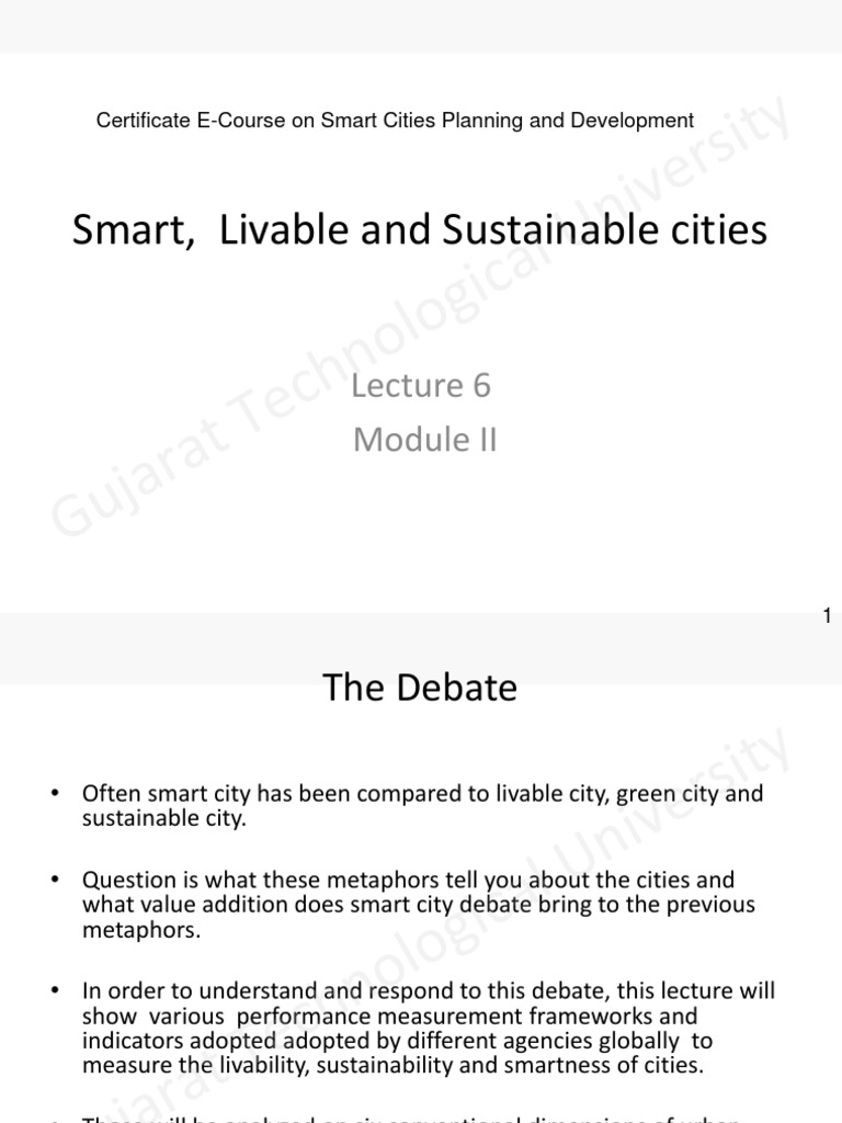 Smart Cities: Livability and Sustainability | PDF | Quality Of Life ...