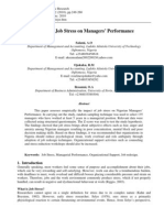 Impact of Job Stress on Managers Performance
