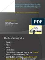 Role of Distribution Function in Marketing Mix and Meaning of Distribution Equity