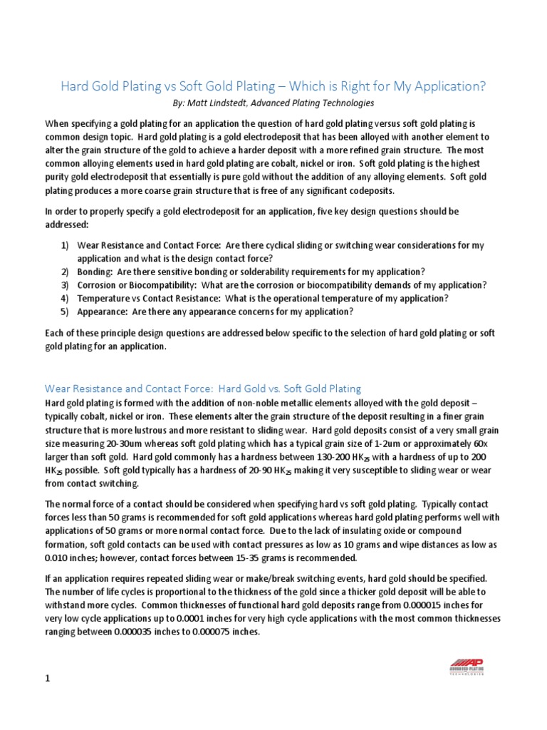 Hard Gold Plating Vs Soft Gold Plating Which Is Right For My