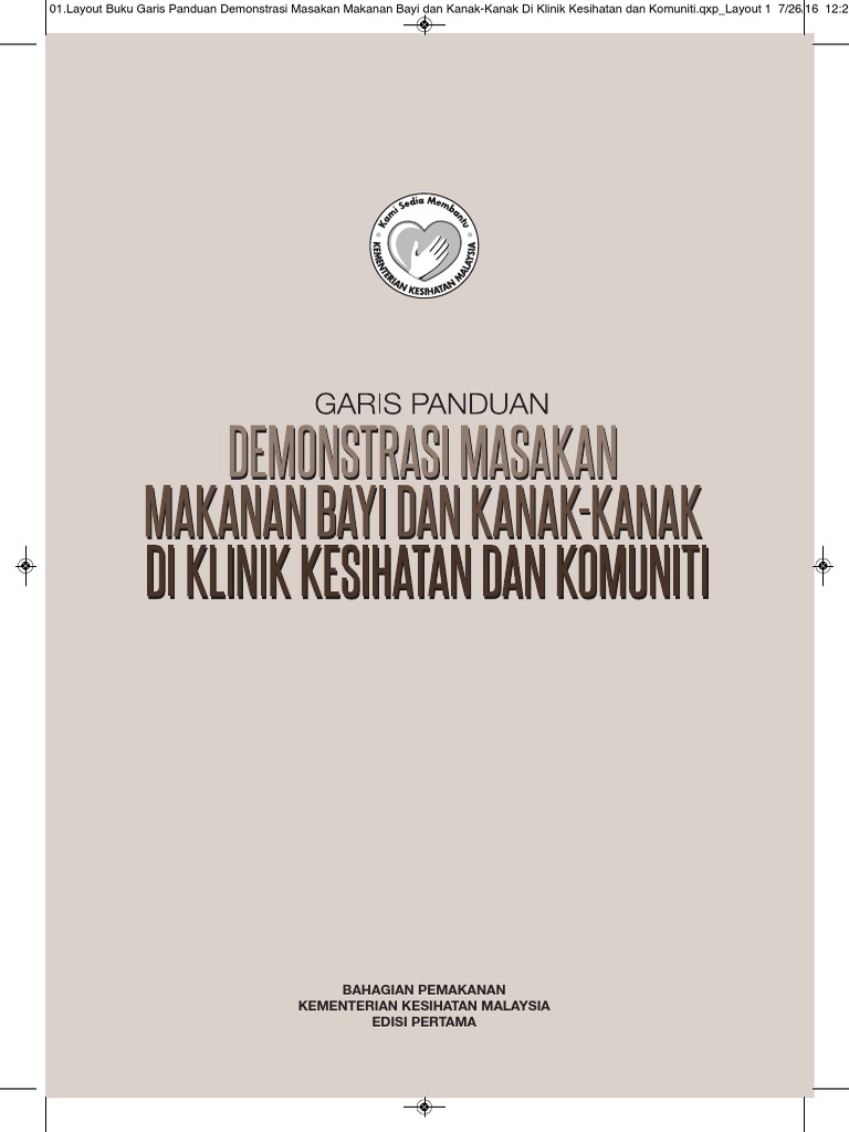 Garis Panduan Demonstrasi Masakan Makanan Bayi Pdf Pdf