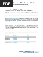 Module 1.1 Stata For Beginners