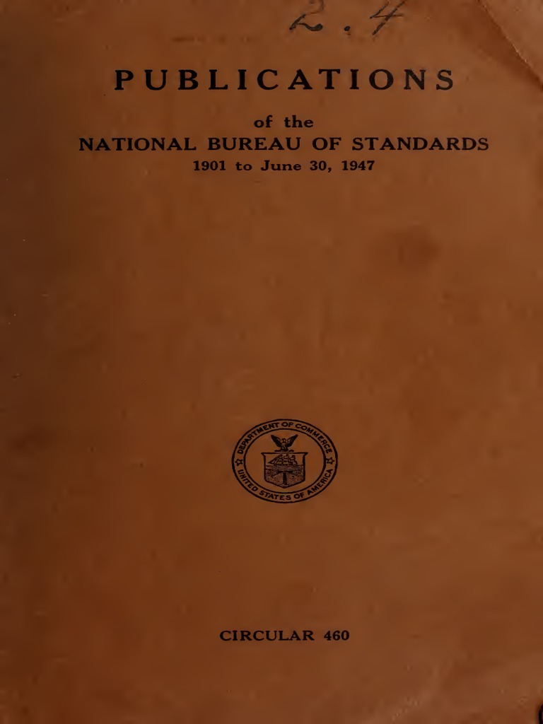 Nist Nbs Circular 460