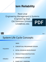 System Reliability: Resit Unal Engineering Management & Systems Engineering Dept. Old Dominion University Runal@odu - Edu