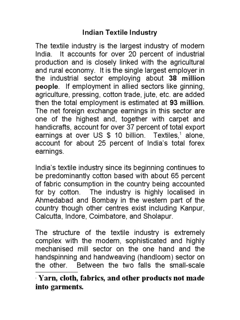 Overview of India's Textile Industry | PDF | Textiles | Weaving