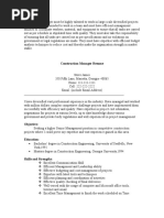 Construction Manager Resume