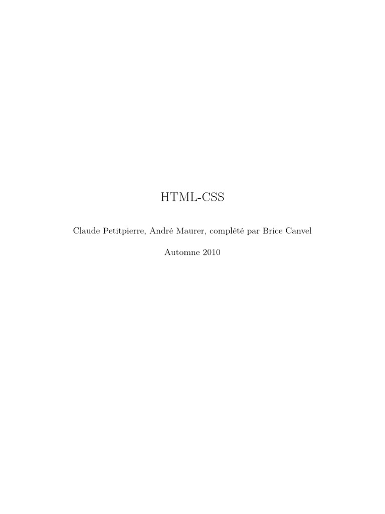 Livre HTML CSS PDF | PDF | Html | Feuilles de style en cascade