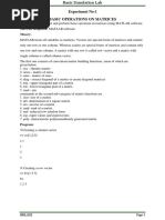 Experiment No-1 Basic Operations On Matrices