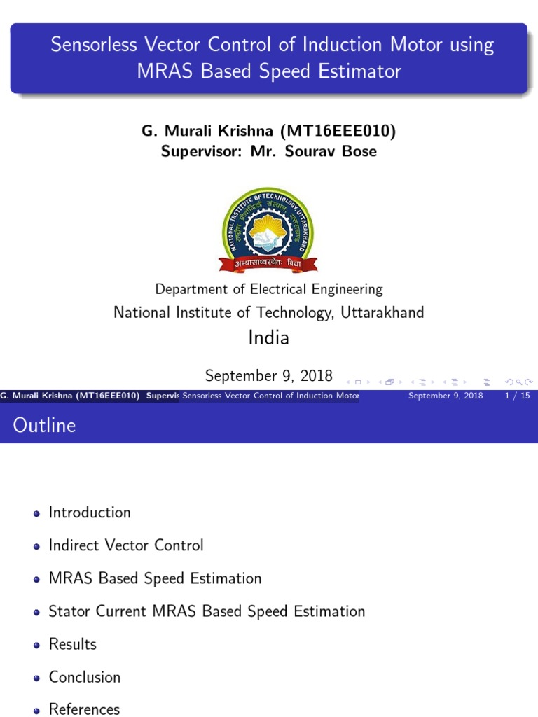 Sensorless Vector Control of Induction Motor Using MRAS Based Speed ...
