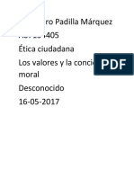Alejandro Padilla Márquez Etica Ciudadana Los Valores y La Conciencia Moral.