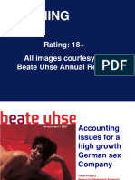 Warning: Rating: 18+ All Images Courtesy of Beate Uhse Annual Report