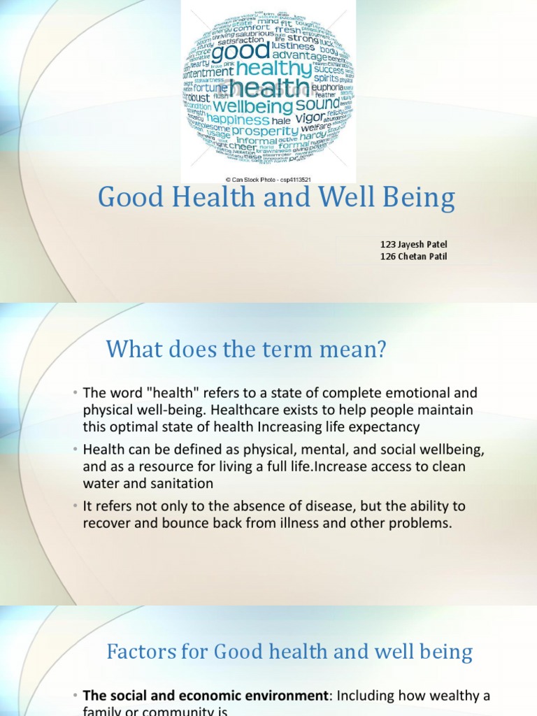 Understanding Good Health and Well-Being | PDF | Well Being | Health ...