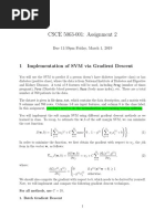 CSCE 5063-001: Assignment 2: 1 Implementation of SVM Via Gradient Descent