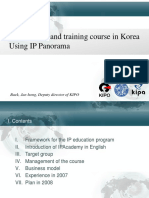 IP Education and Training Course in Korea Using IP Panorama: Baek, Jae-Hong, Deputy Director of KIPO
