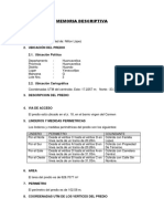 Memoria Descriptiva Predio de Nilton Lopez