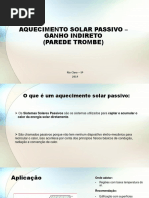 Aquecimento Solar Passivo – Ganho Indireto