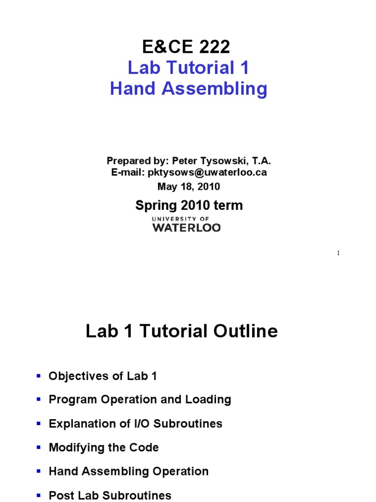 Tutorial Lab 1 S2010 | PDF | String (Computer Science) | Subroutine