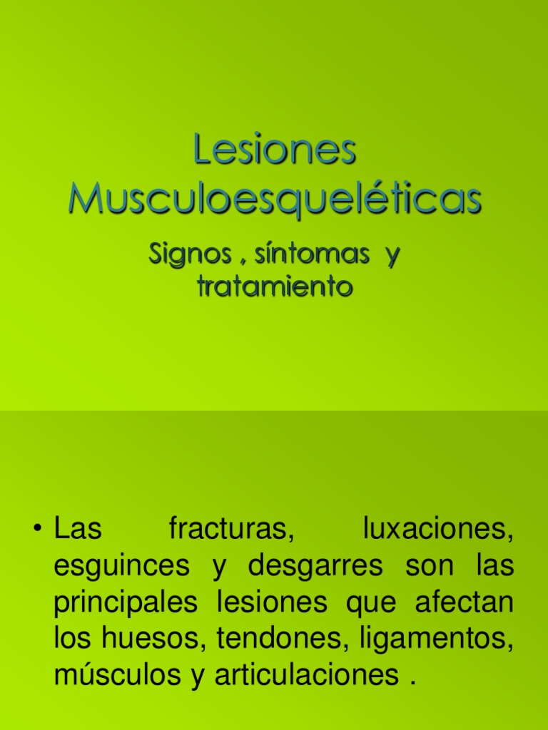 Lesiones Musculoesqueléticas | PDF | Lesión | Sistema musculoesquelético