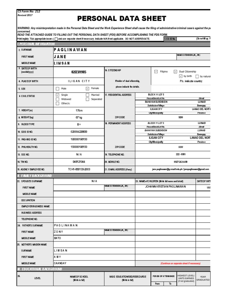 PDS Form Completion Guide | PDF