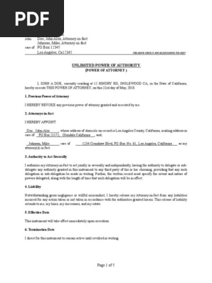 Power of Attorney