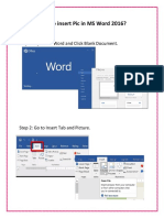 How To Insert Pic in MS Word 2016?: Step 1: Open MS Word and Click Blank Document
