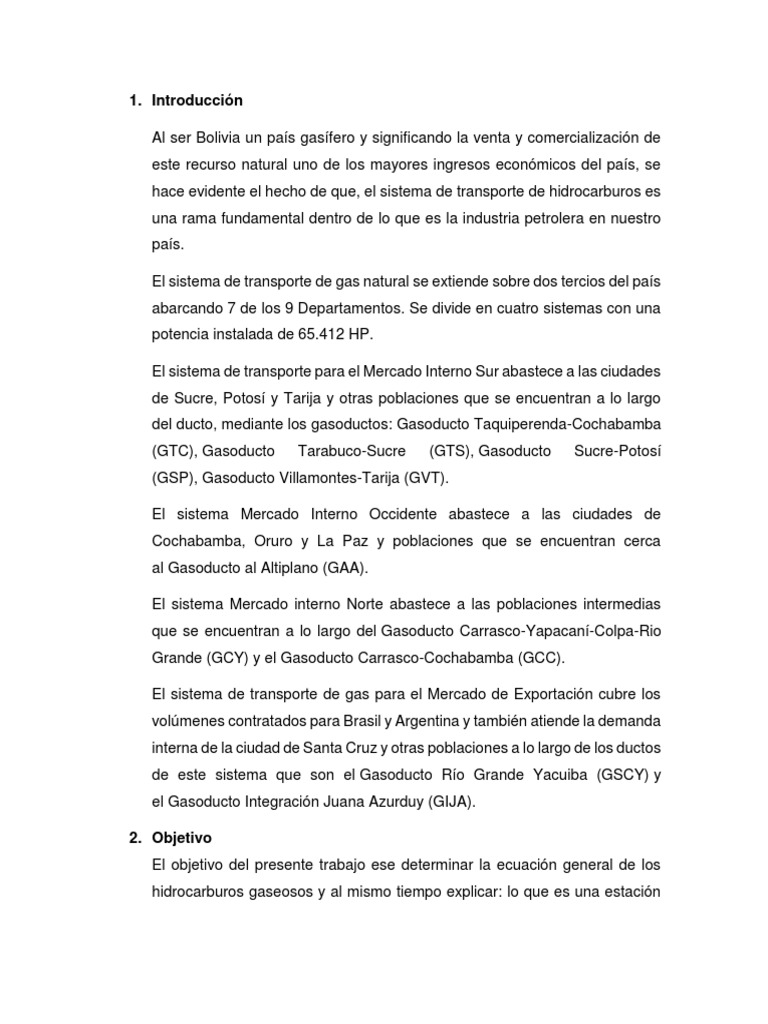 Funcionamiento de Estaciones de Compresión | PDF | Gas natural | Bolivia