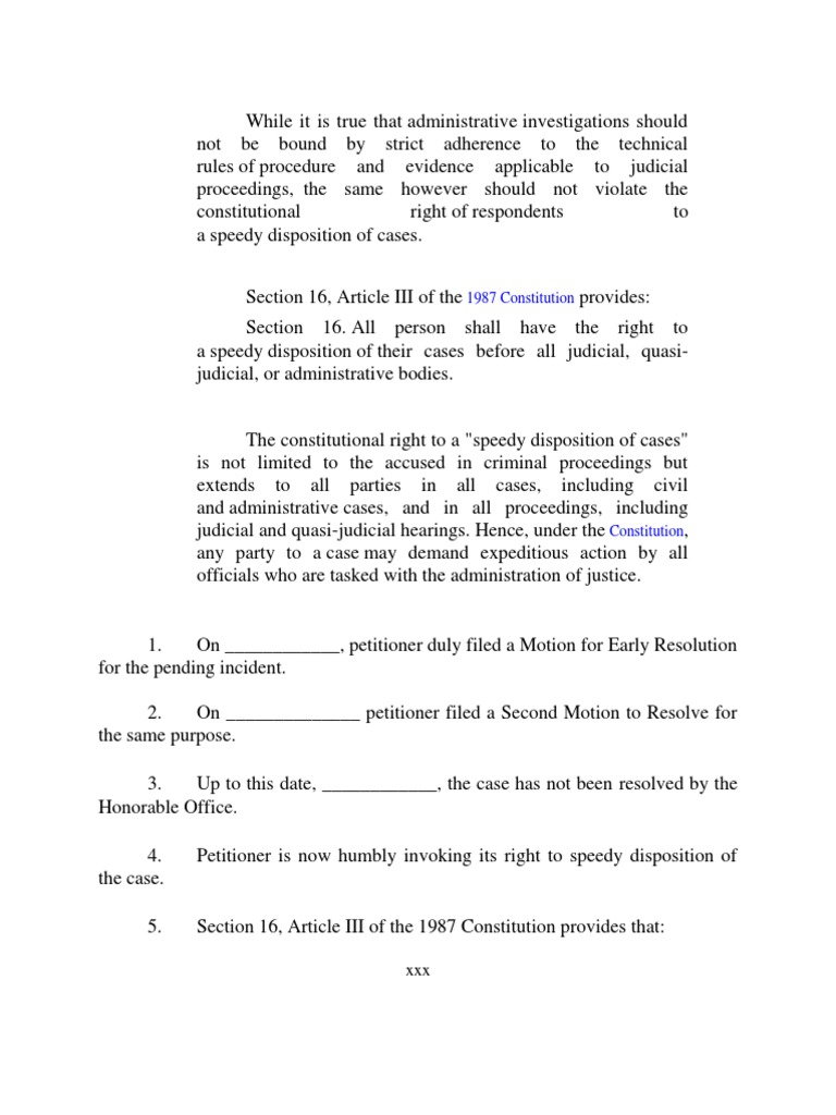 Due Process Admin Case Sample Pleading | PDF