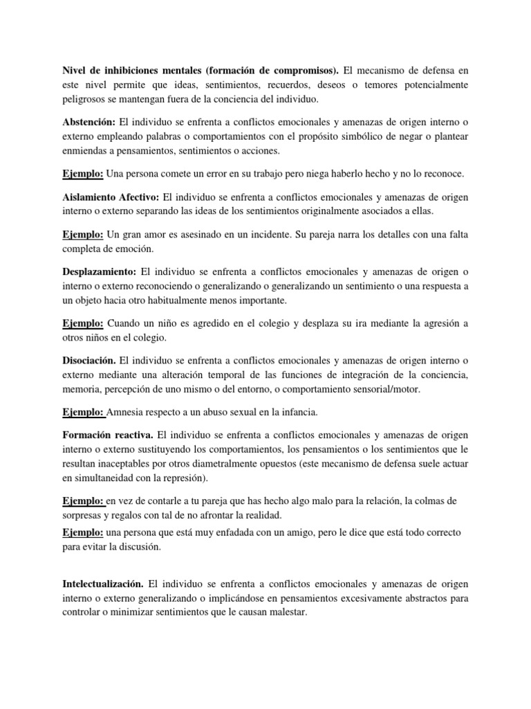 Nivel de Inhibiciones Mentales | PDF | Las emociones | Aparición