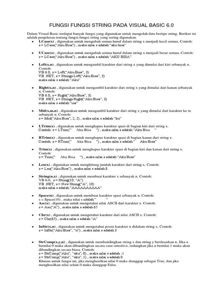 Fungsi String | PDF | Metode & Bahan Ajar
